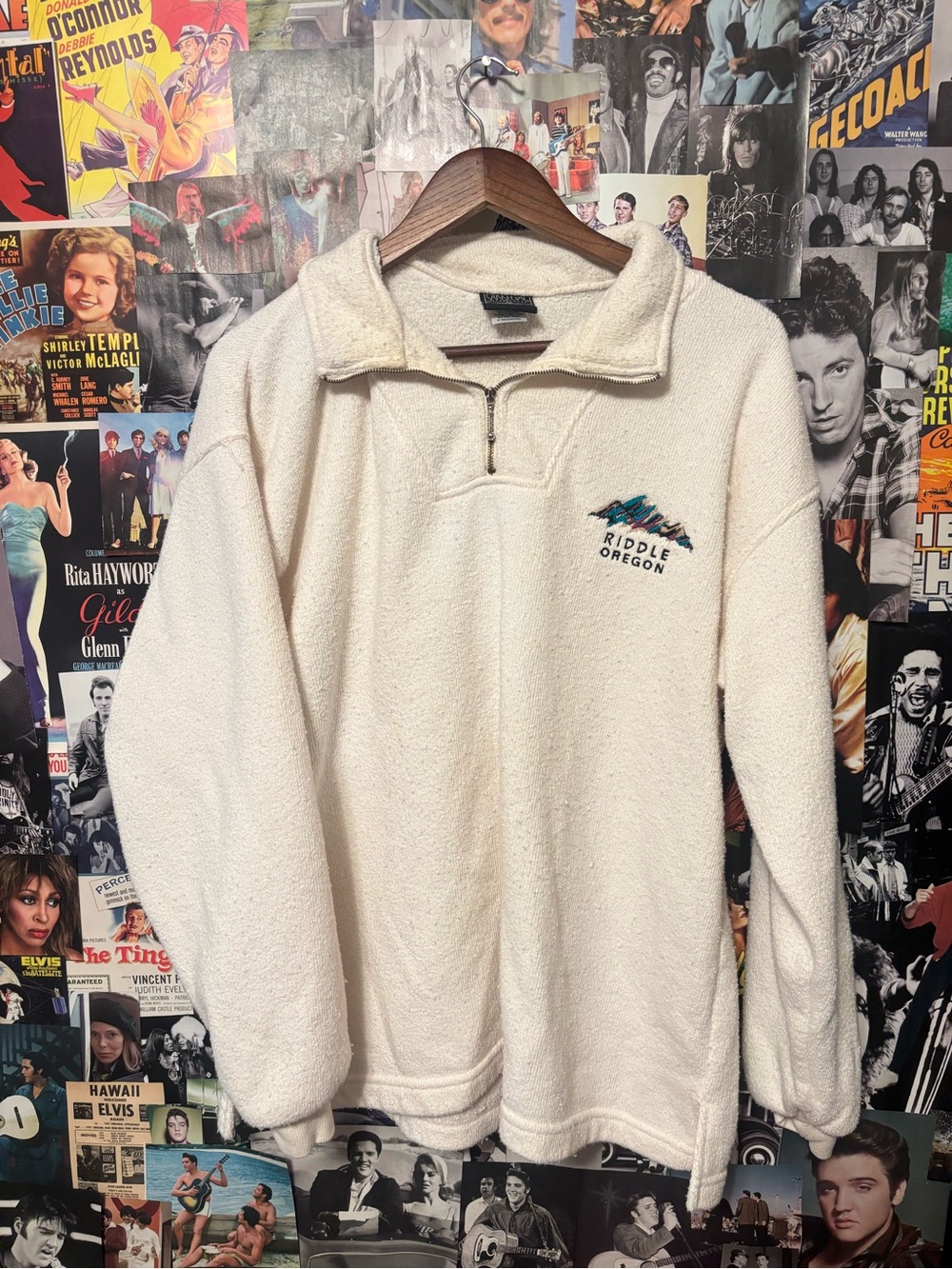 Cream Quarter-Zip Fleece Pullover